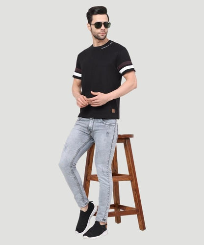 Men Cut and Sew Sleeve T-shirt - Urban Chic Look