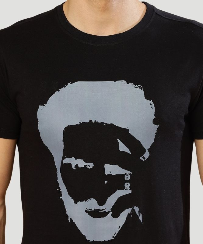 Men Face Graphic Black Tee: A Stylish Statement