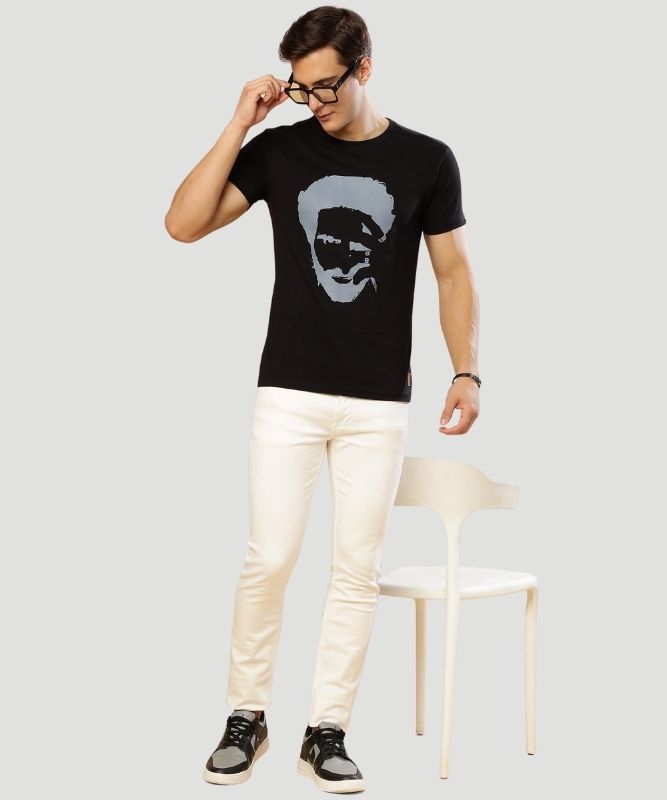 Men Face Graphic Black Tee: A Stylish Statement