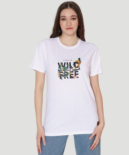 Women Fashionable 'Wild Free' Graphic Print Tee