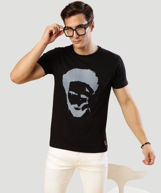 Men Face Graphic Black Tee: A Stylish Statement