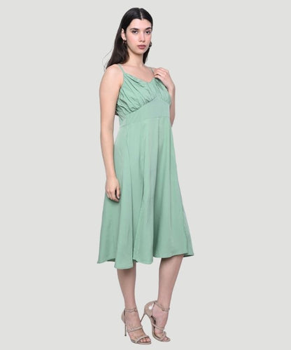 Women Green Bustier Dress - A Chic Fashionista