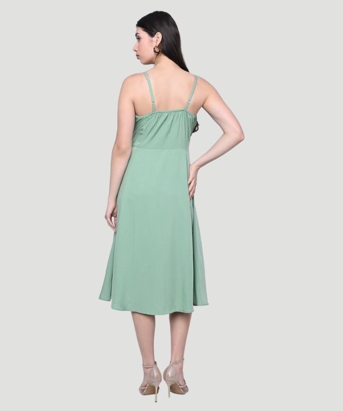 Women Green Bustier Dress - A Chic Fashionista