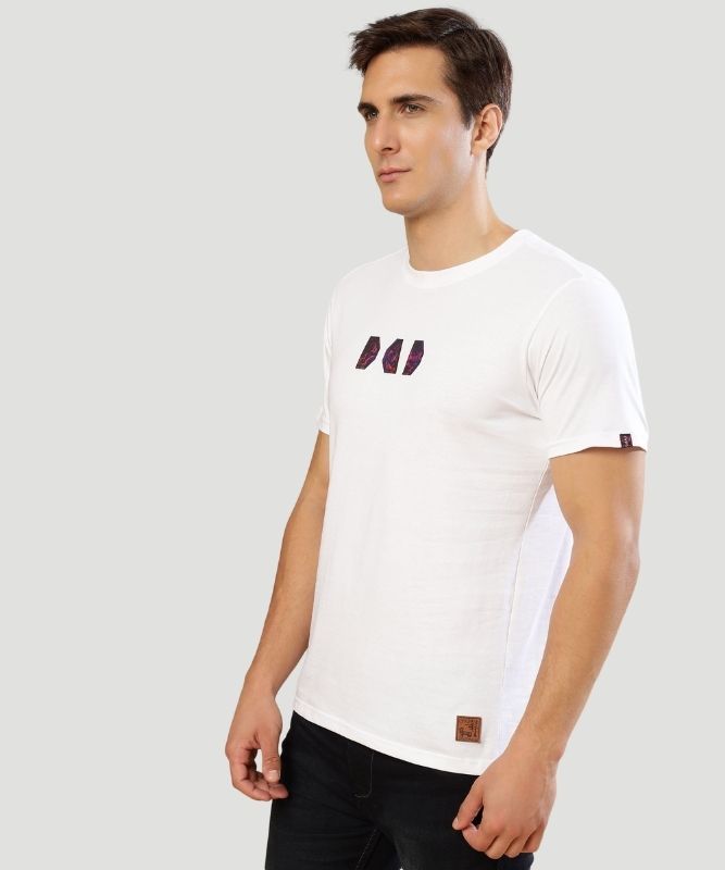 IndusVale Men Signature Logo-Print White Fashion Tee