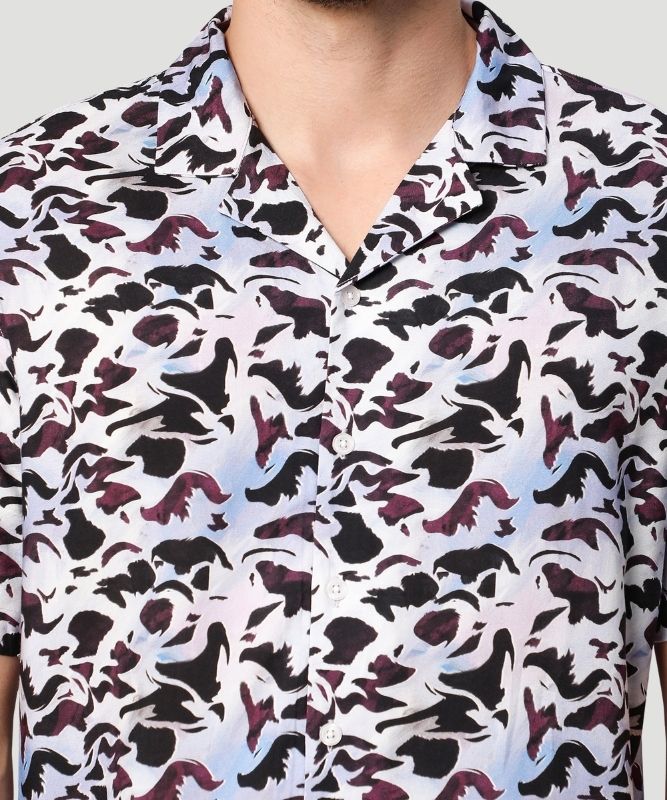 AI Imagined Burned Desire Men's Collar Shirt: Embracing Multicolour Artistry