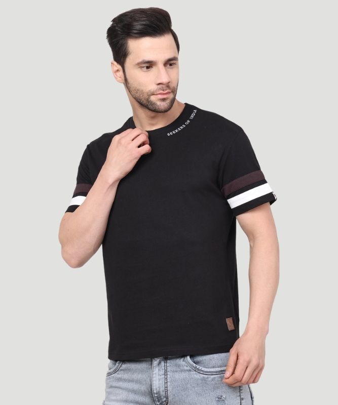 Men Cut and Sew Sleeve T-shirt - Urban Chic Look