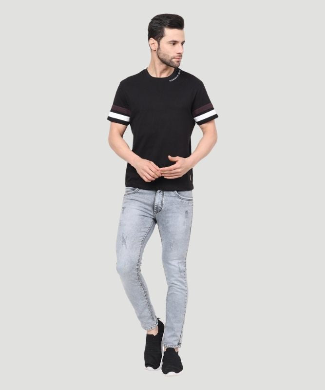 Men Cut and Sew Sleeve T-shirt - Urban Chic Look