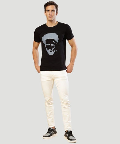 Men Face Graphic Black Tee: A Stylish Statement