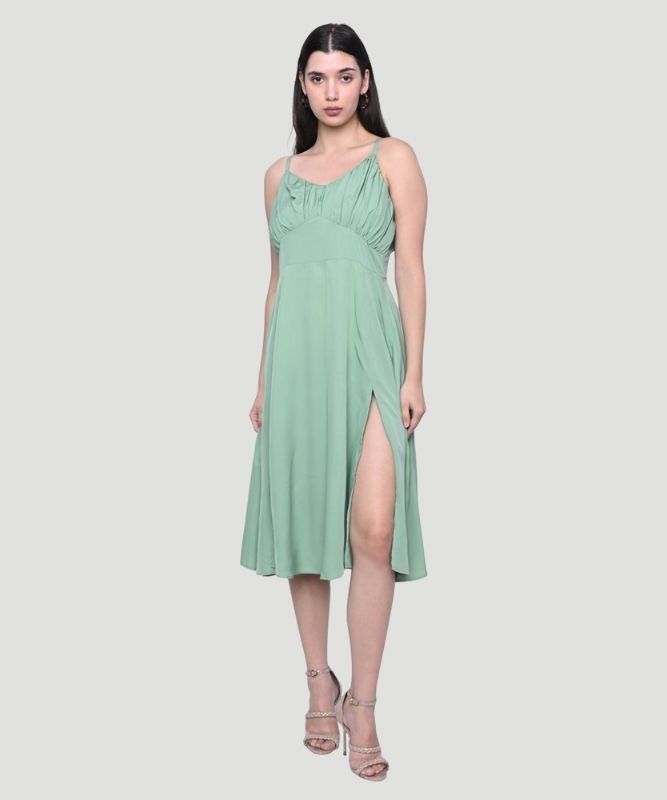 Women Green Bustier Dress - A Chic Fashionista