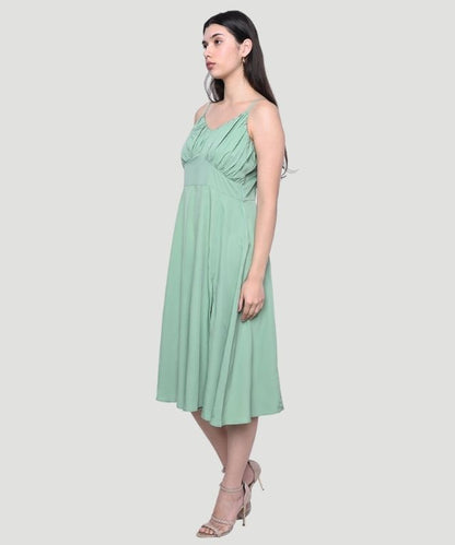 Women Green Bustier Dress - A Chic Fashionista