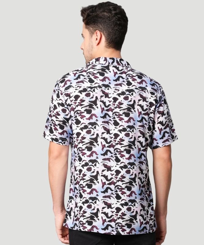 AI Imagined Burned Desire Men's Collar Shirt: Embracing Multicolour Artistry