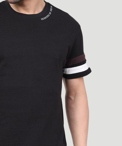 Men Cut and Sew Sleeve T-shirt - Urban Chic Look