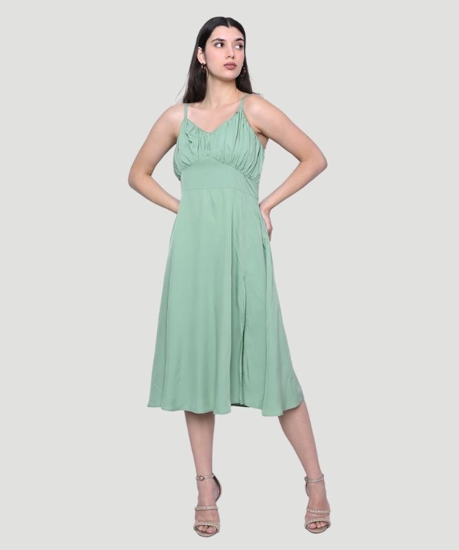 Women Green Bustier Dress - A Chic Fashionista