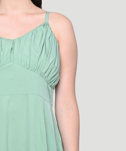 Women Green Bustier Dress - A Chic Fashionista