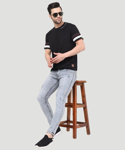 Men Cut and Sew Sleeve T-shirt - Urban Chic Look