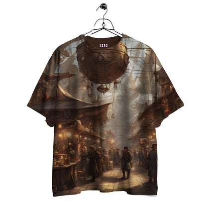 AI Imagined Oversize Archaic Commerce Graphic T-Shirt