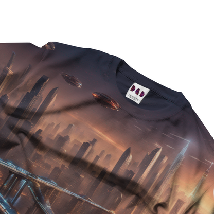 AI Imagined Oversize Future Cityscapes Graphic T-Shirt