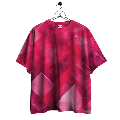 AI Imagined Oversize Power Pink Graphic T-Shirt