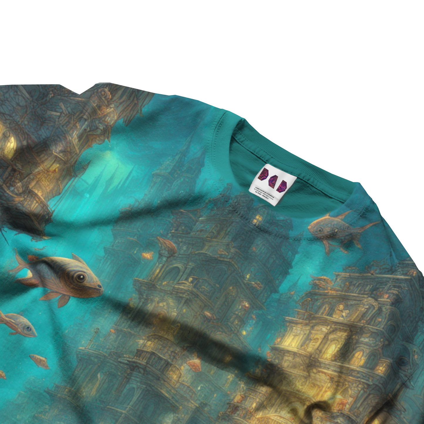 AI Imagined Oversize Aqua-man Metropolis Graphic T-Shirt