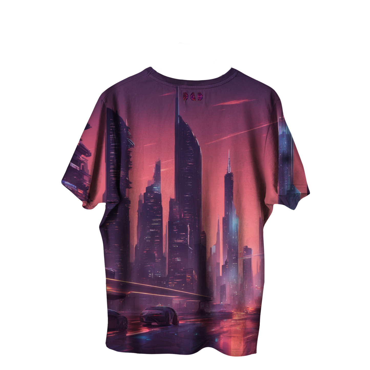 AI Imagined Oversize Dusky Future City Graphic T-Shirt