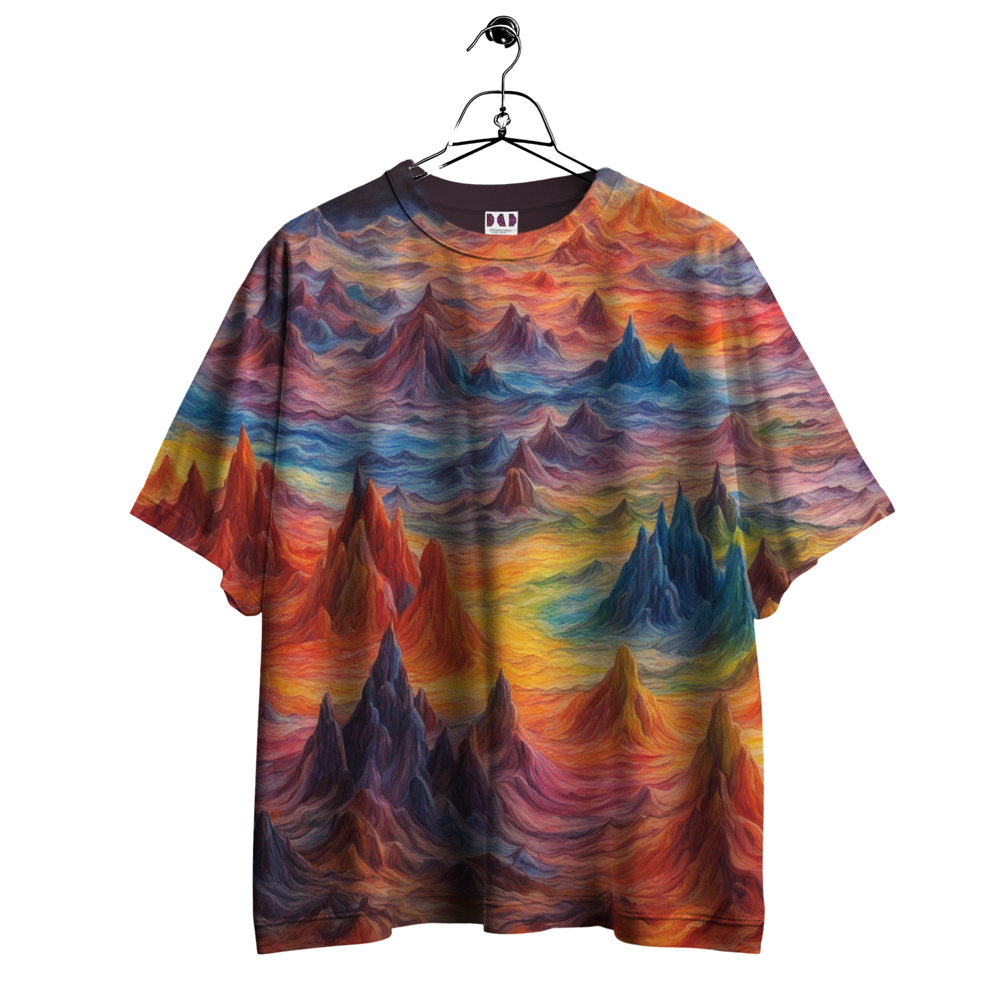 AI Imagined Oversize Crayon Dream Graphic T-Shirt