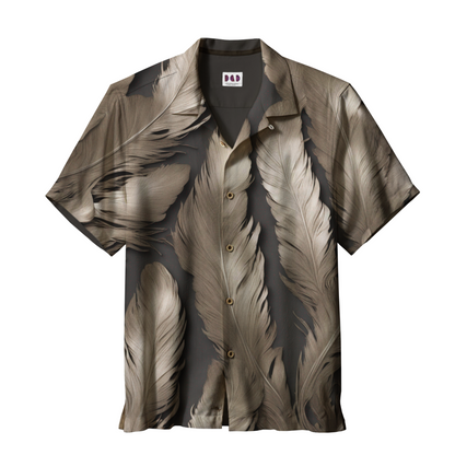 AI Imagined Oversize Liquid Feathers Hawaiian Shirt