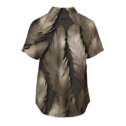 AI Imagined Oversize Liquid Feathers Hawaiian Shirt