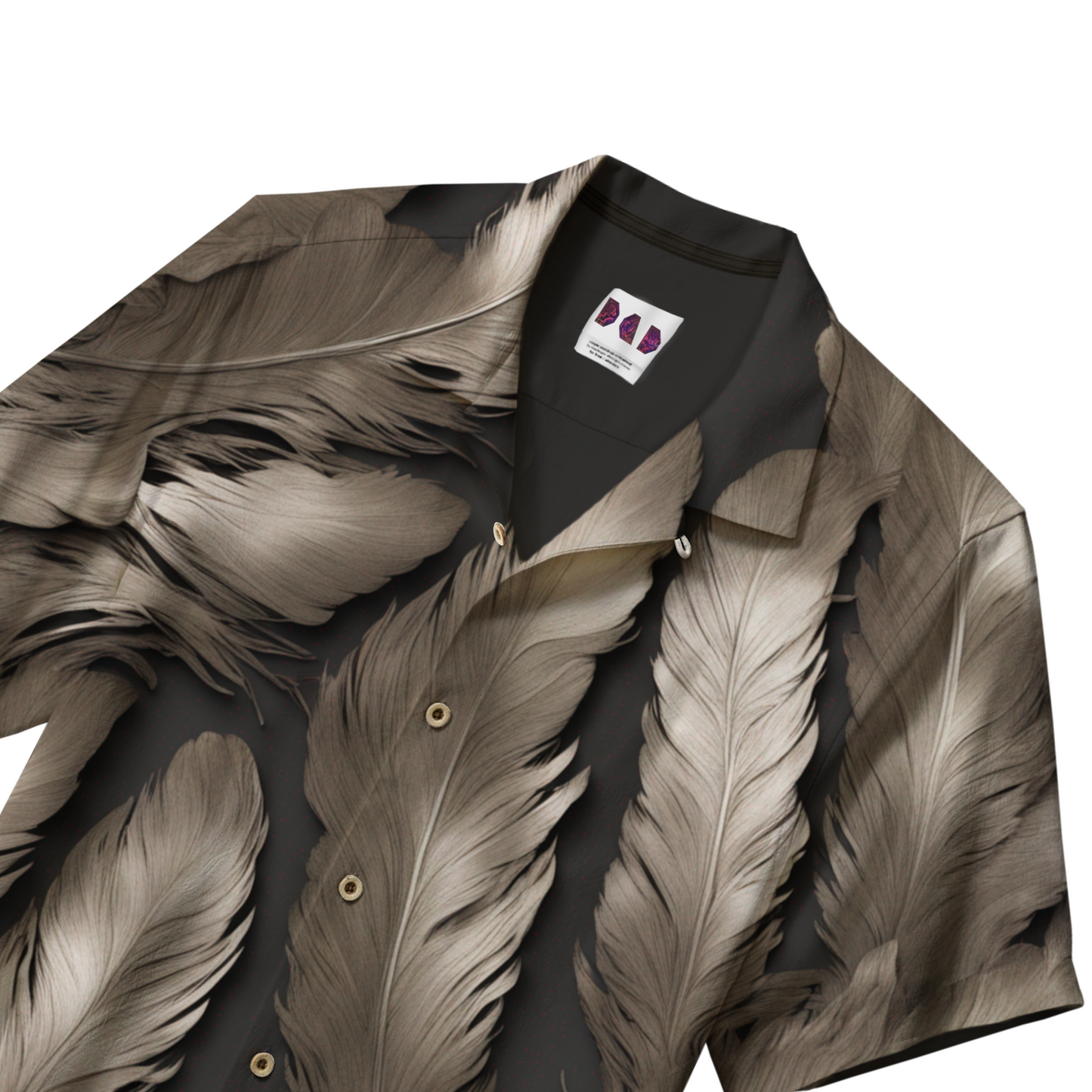 AI Imagined Oversize Liquid Feathers Hawaiian Shirt