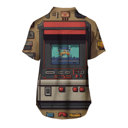 AI Imagined Oversize 8-bit Arcade Hawaiian Shirt