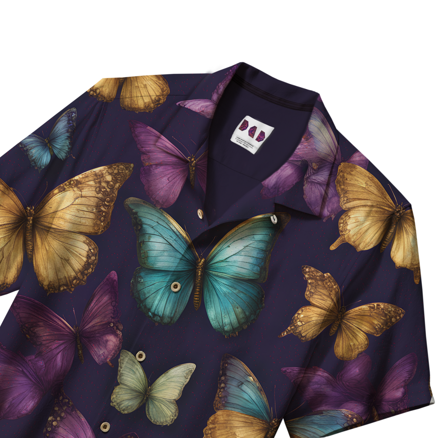 AI Imagined Oversize Vibrant Butterflies Hawaiian Shirt