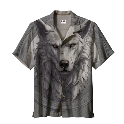 AI Imagined Oversize Wolf Spirit Hawaiian Shirt