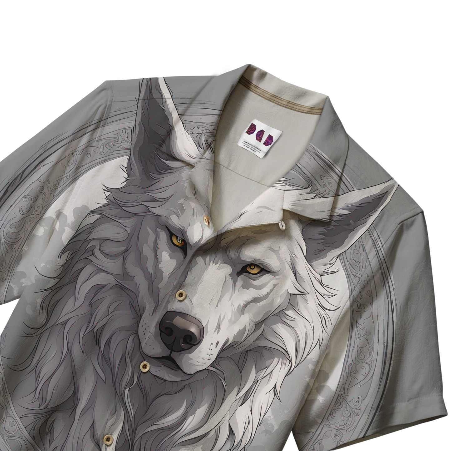 AI Imagined Oversize Wolf Spirit Hawaiian Shirt