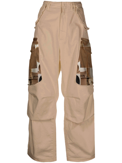 AI Imagined Women Natural Textures Cargo Trousers