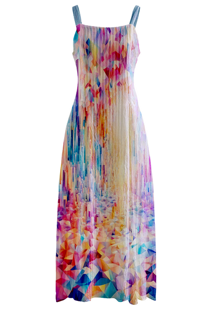 AI Imagined Prismatic Dreamscape Maxi Dress