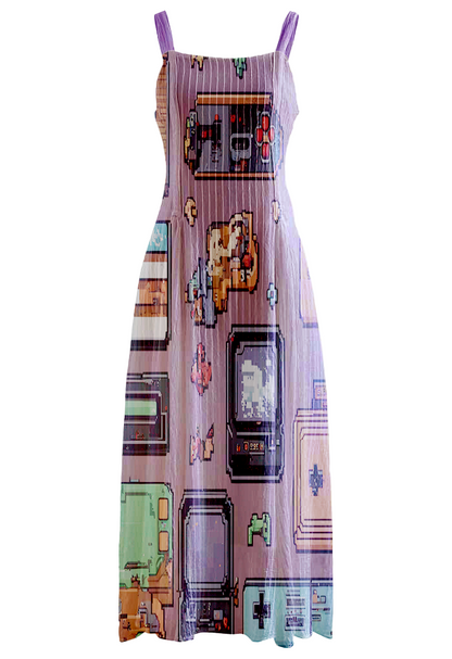 AI Imagined 8-bit Arcade Maxi Dress