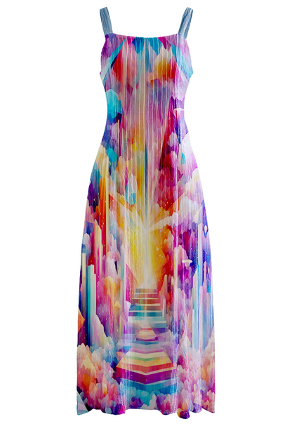 AI Imagined Prismatic Dreamscape Maxi Dress