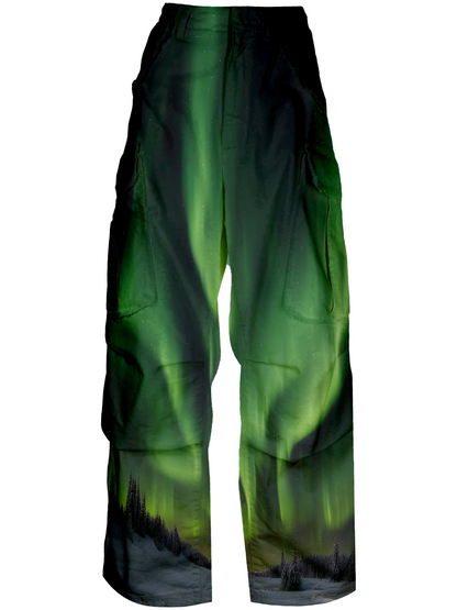 AI Imagined Women Northern Lights Cargo Trousers