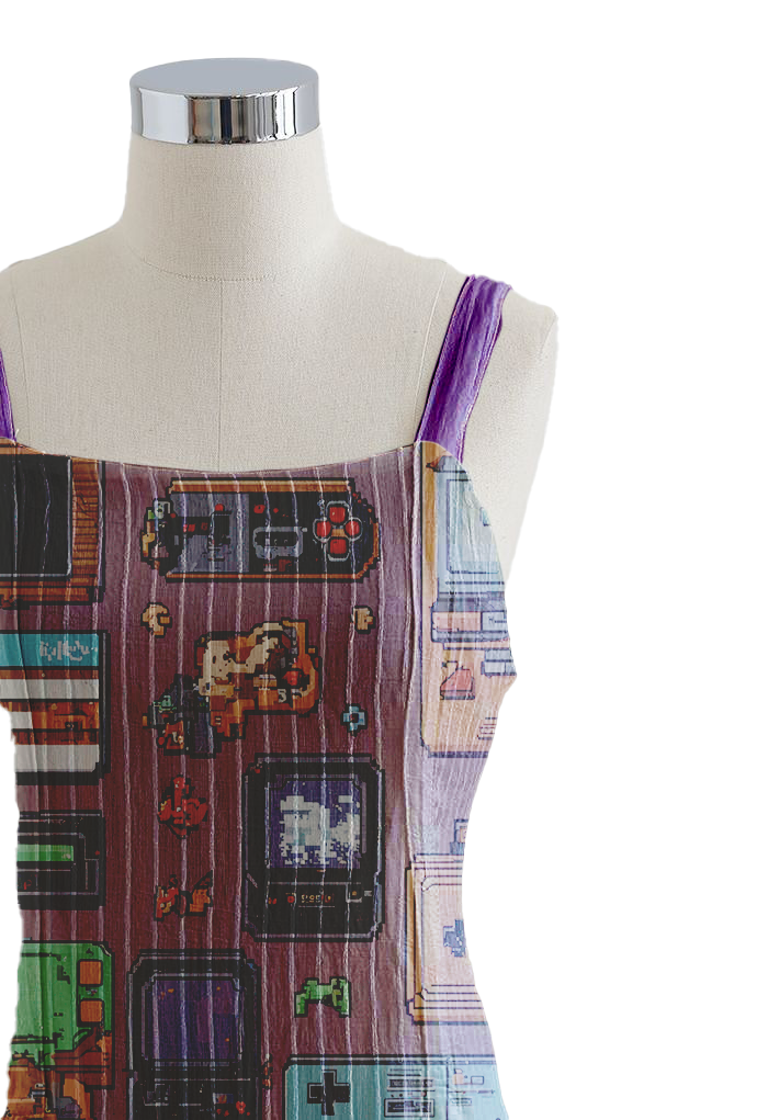 AI Imagined 8-bit Arcade Maxi Dress