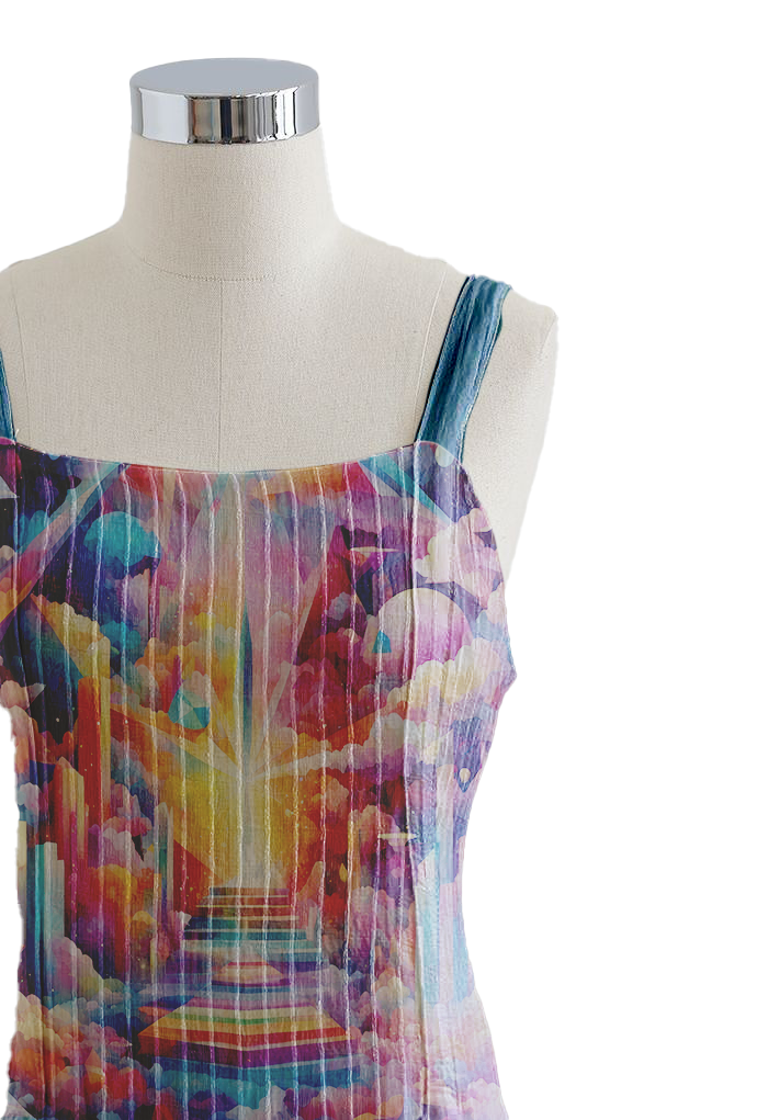 AI Imagined Prismatic Dreamscape Maxi Dress