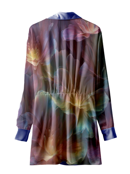 AI Imagined Holographic Petals Shirred Dress