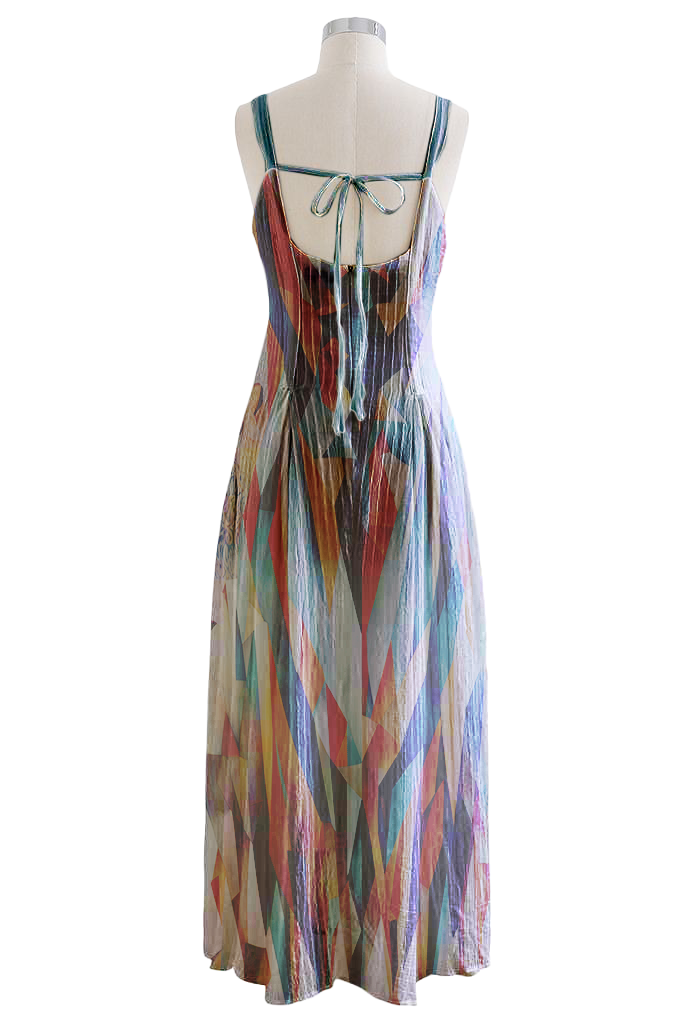 AI Imagined Geometric Animal Kingdom Maxi Dress